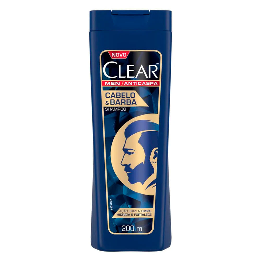 Shampoo Clear Anticaspa Cabelo Barba 200ml