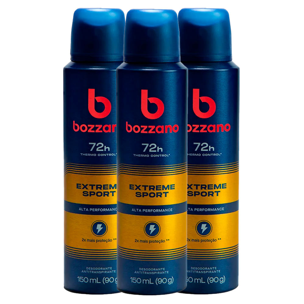 Kit Desodorante Aerosol Bozzano Extreme 90g 3 Unidades