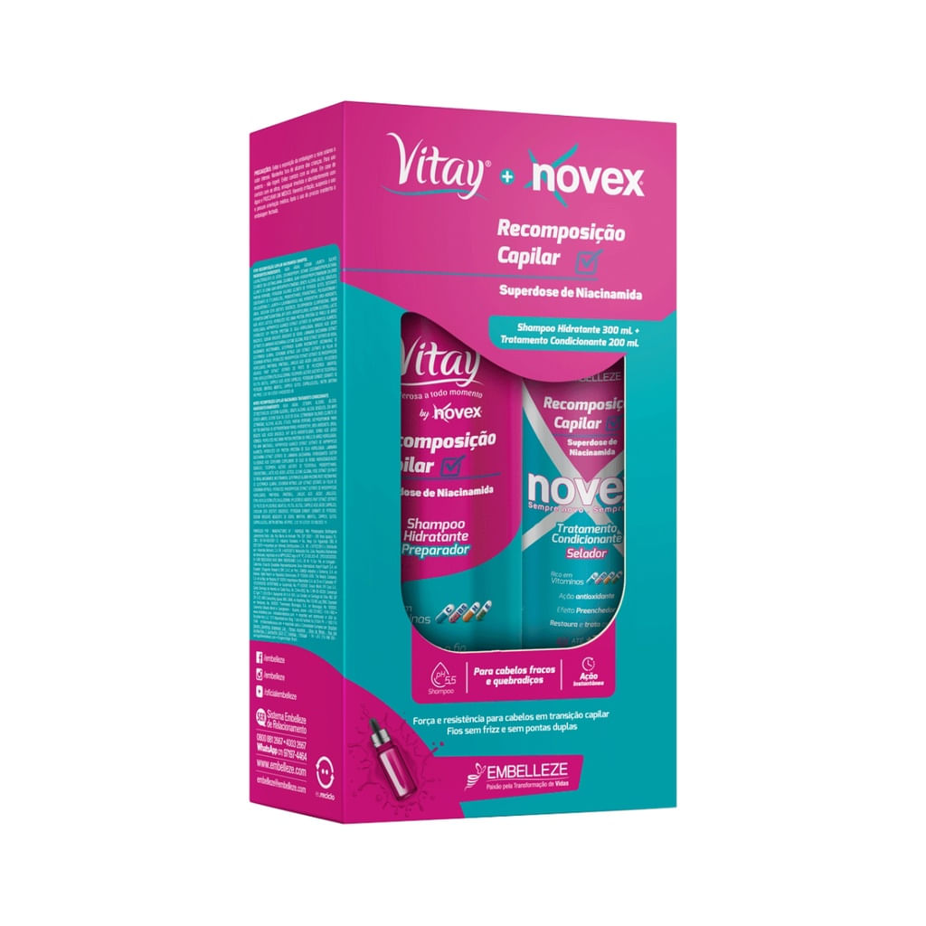 Shampoo Kit Vitay Novex Capilar Niacinamida
