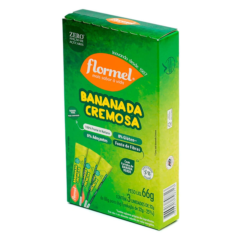 Bananada Cremosa Zero Flormel 3x22g