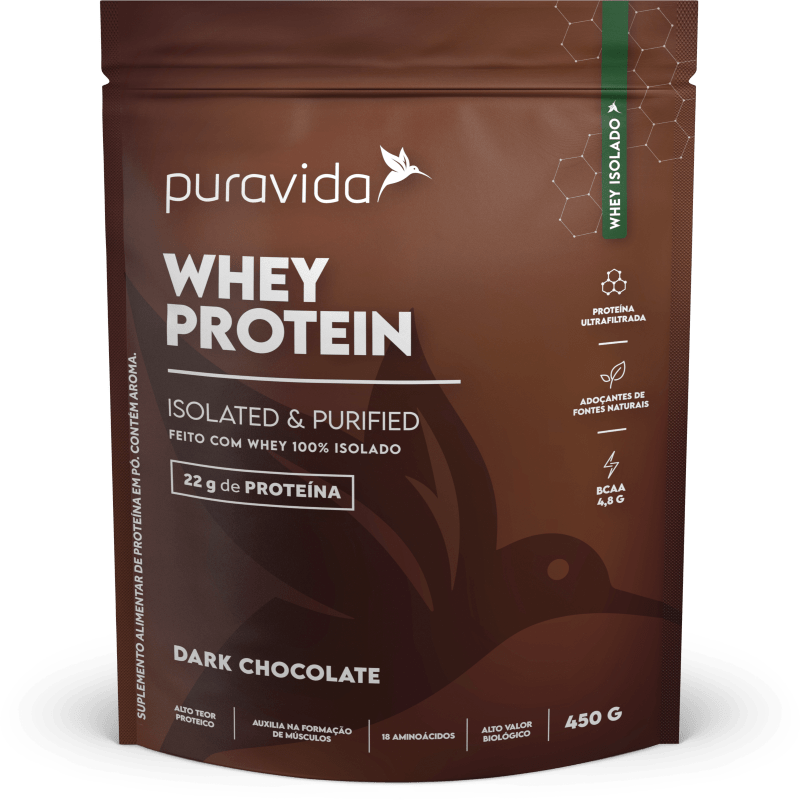 Whey Protein 100% Iso Dark Puravida 450g Chocolate