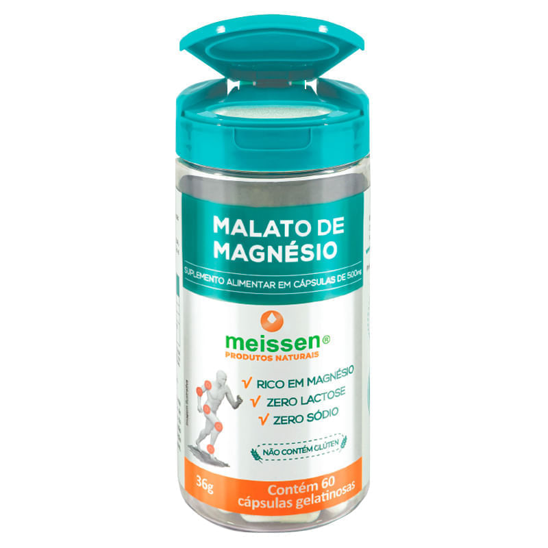 Malato de Magnésio 500mg 60caps - Meissen