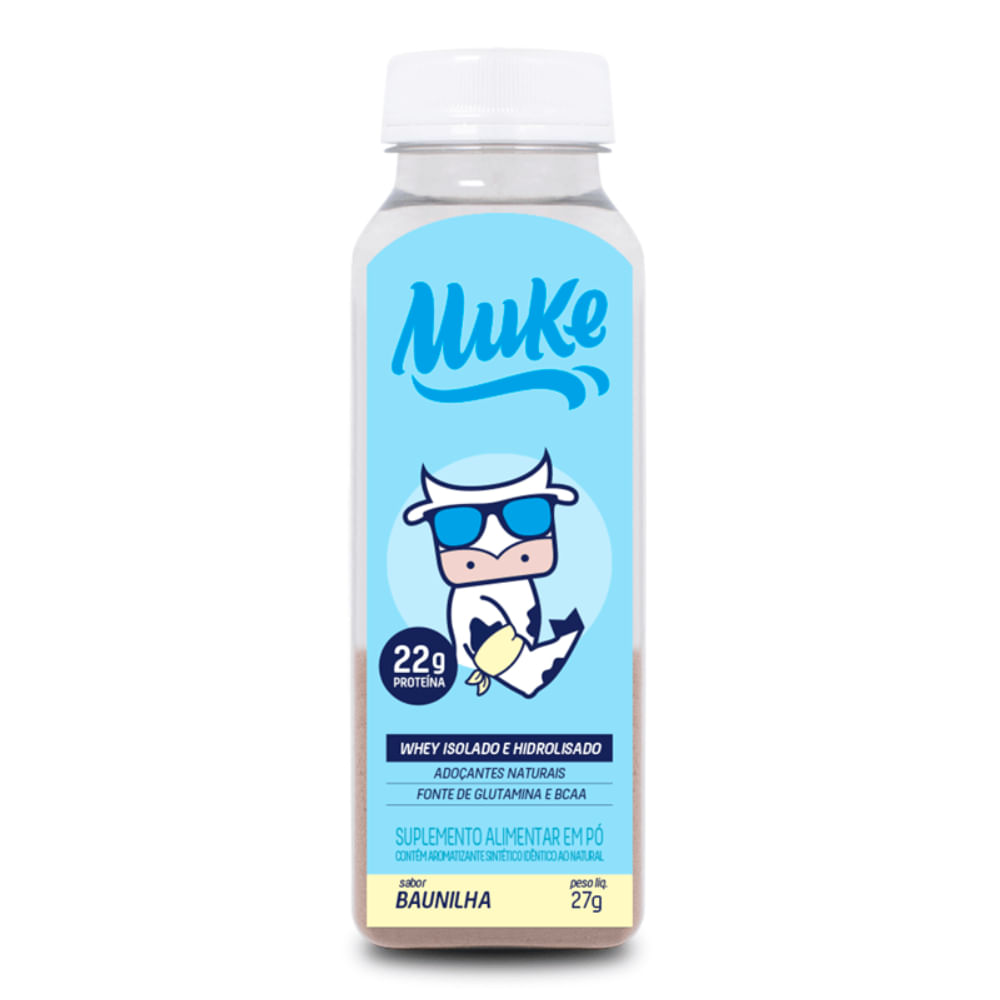 Whey Isolado e Hidrolisado Garrafinha Muke Baunilha 27g - Mais Mu