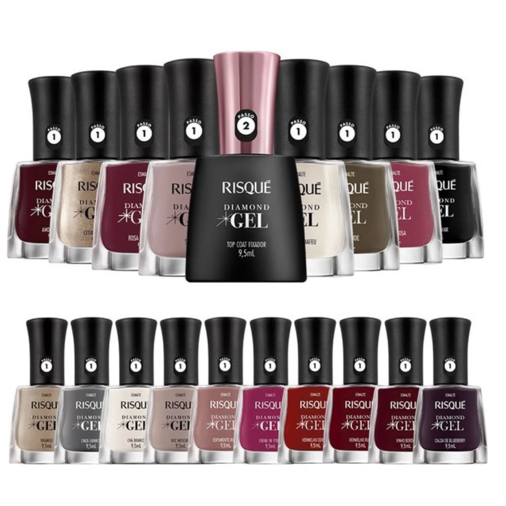Esmalte Risque Diamond Gel Chá Branco