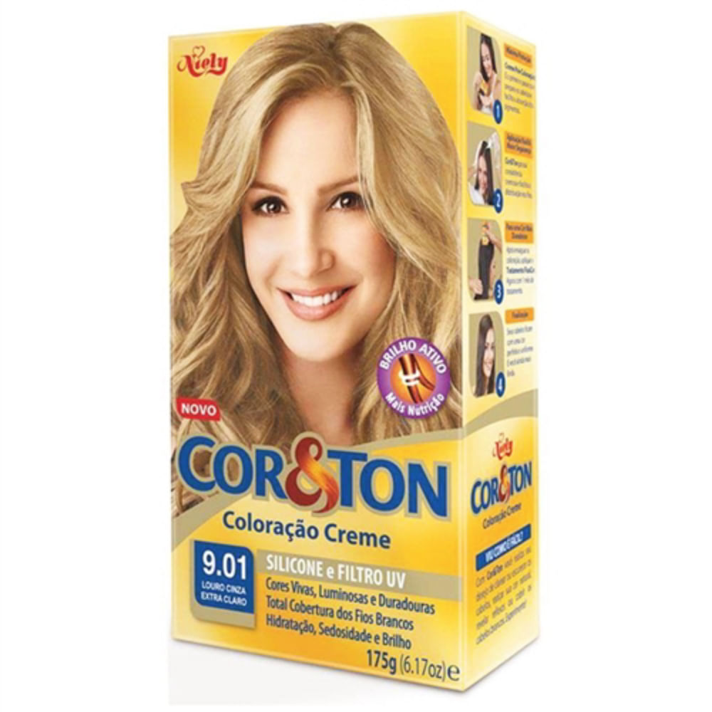 Tintura Cor&Ton 9.01 Louro Cinza Extra Claro