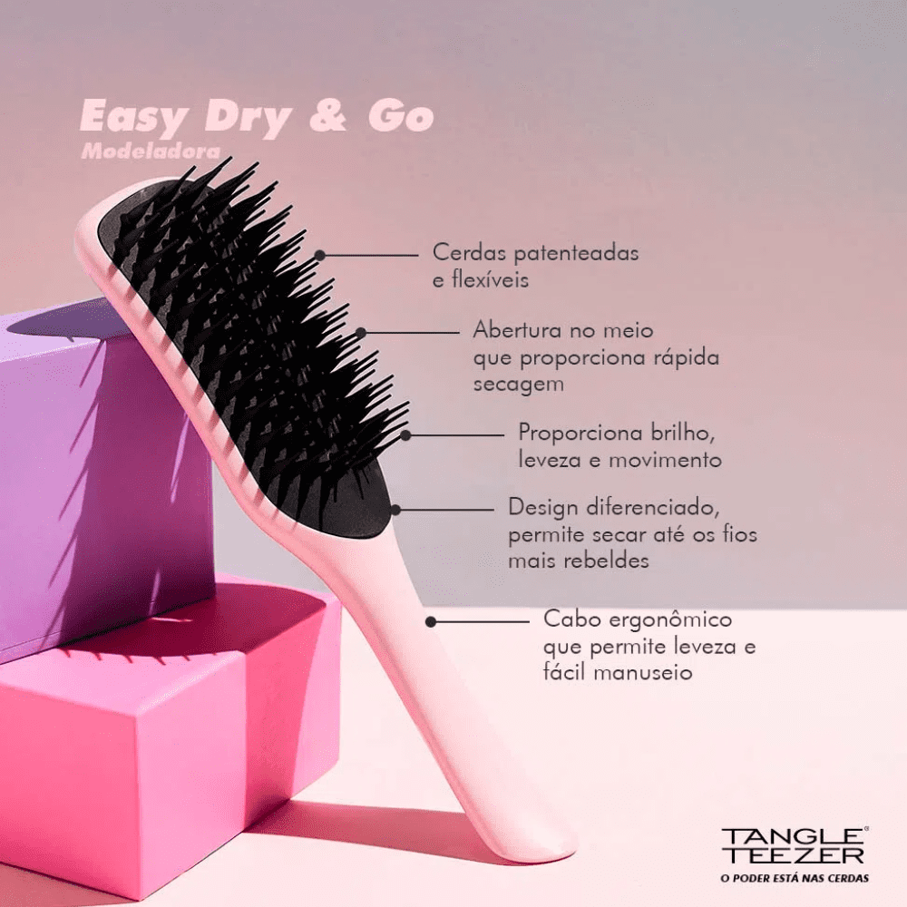Tangle Teezer Escova De Cabelo Easy Dry Go Millennial Pink