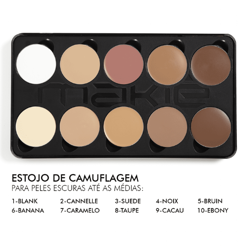 Makiê Estojo Camuflagem Peles Cor Escura à Média