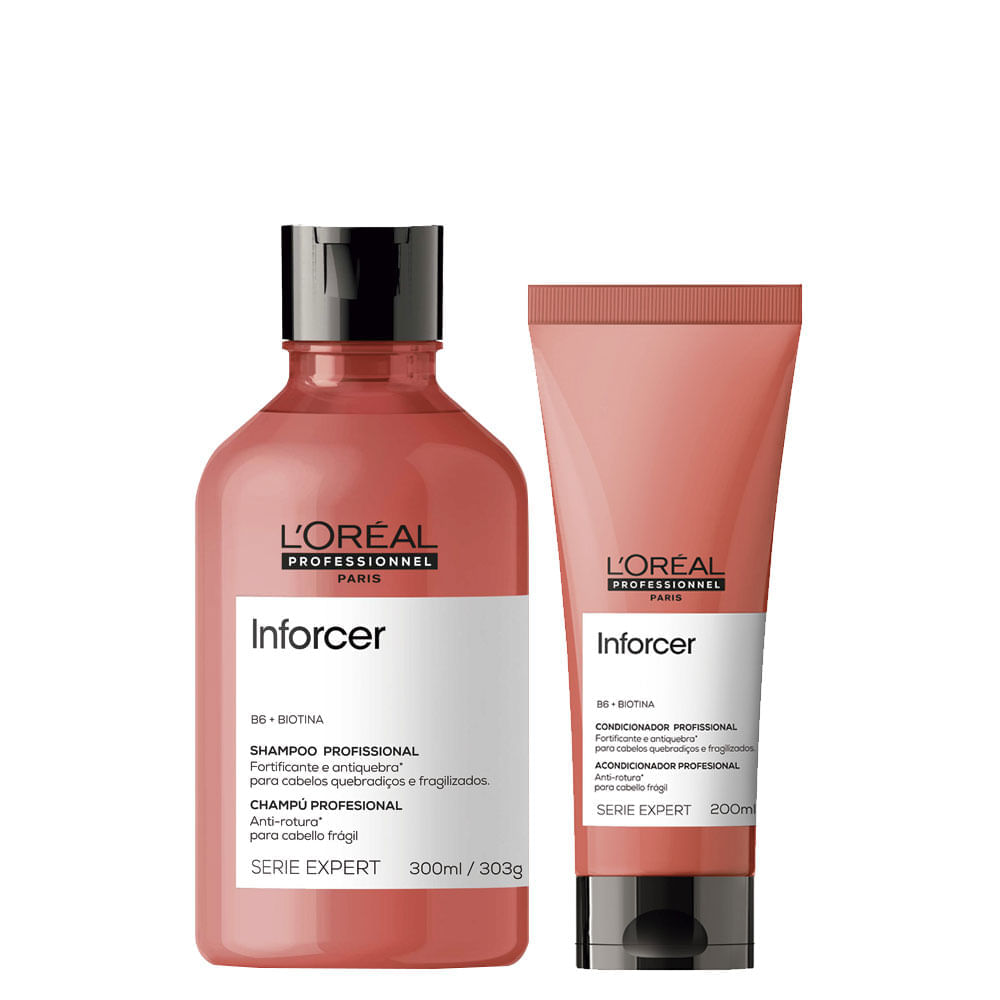 Kit L'oréal Professionnel Serie Expert Inforcer- Shampoo 300 Ml + Condicionador 200 Ml
