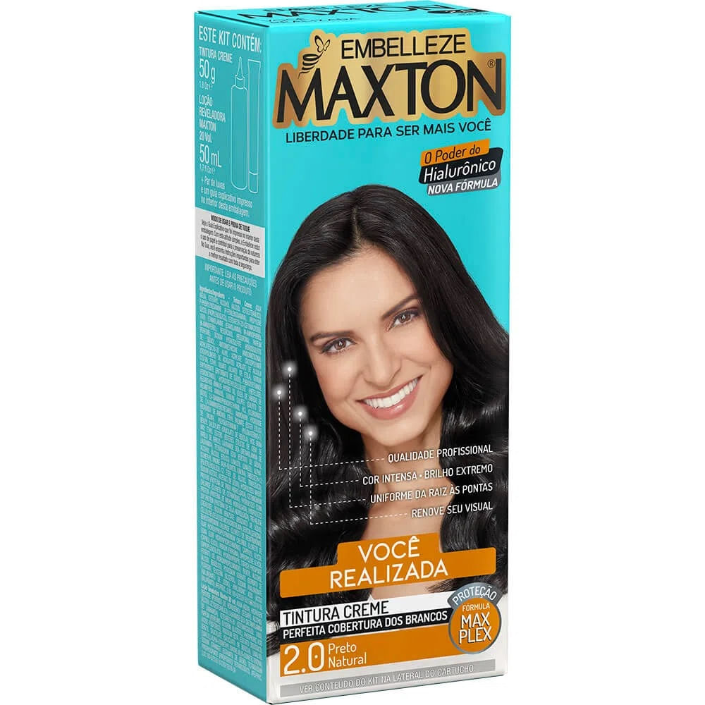 Tintura Maxton Cor:2.0 Preto Natural