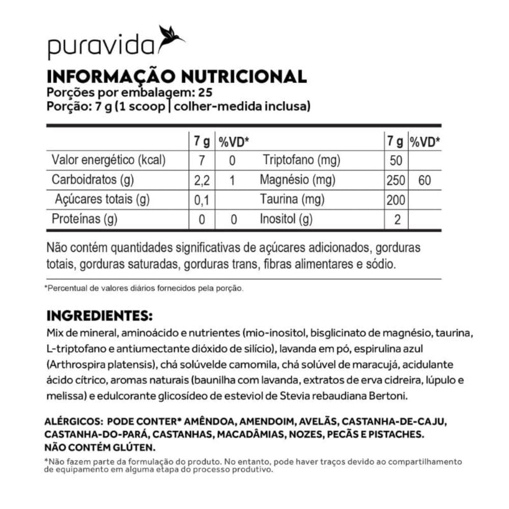 Blue Calm Baunilha Lavanda Puravida 175g
