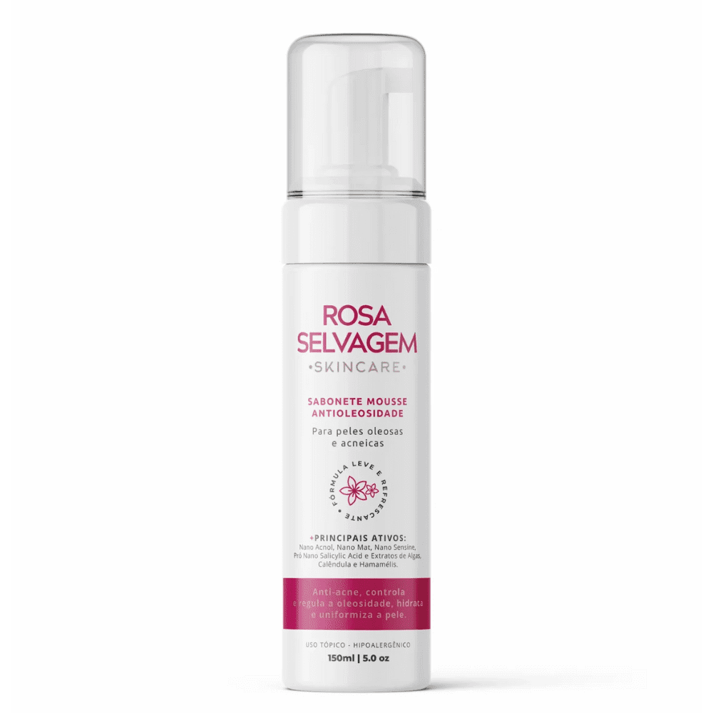 Rosa Selvagem Sabonete Facial Mousse Pele Oleosa e Acneica 150mld