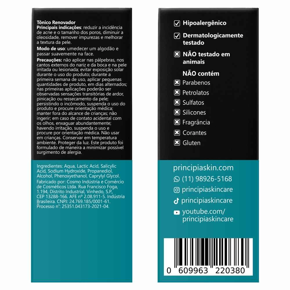 Principia Tônico Skincare 7% Ácido Lático + 1% Ácido Salicílico AL-7 Com 120ml