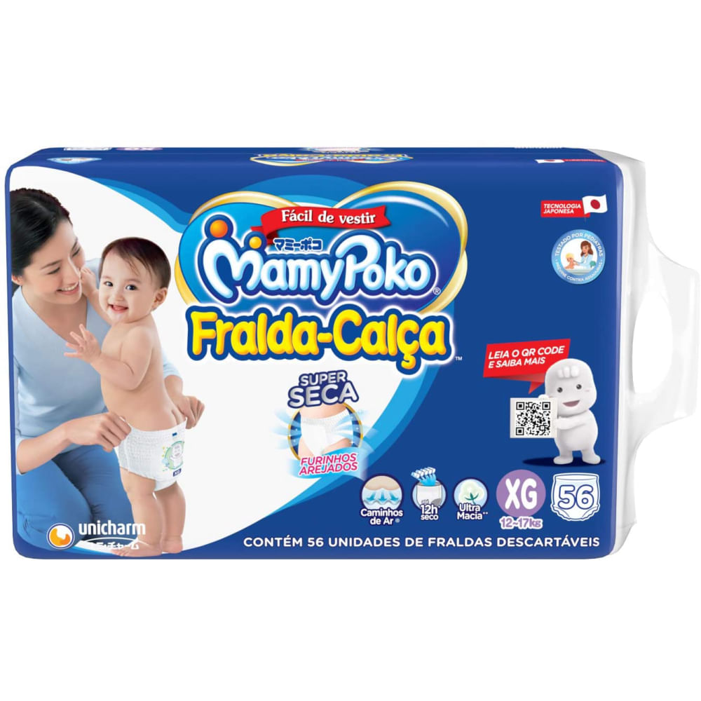 Fralda Calça Descartável Mamypoko Super Seca XG 56 Unidades