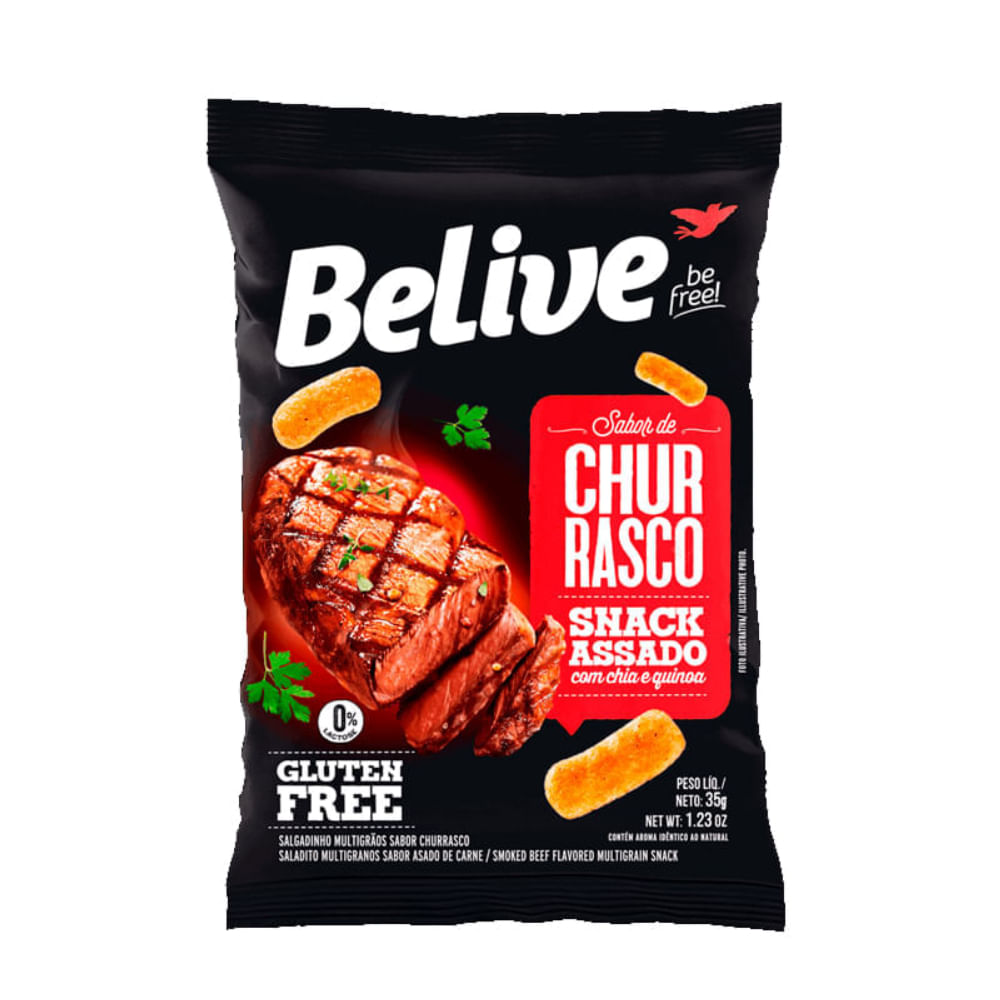 Salgadinho Sem Glúten Churrasco Belive 35g