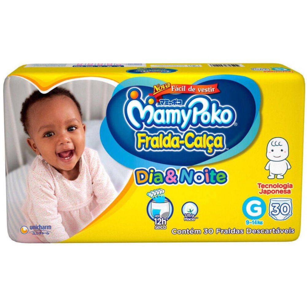 Fralda Calça Mamypoko Dia e Noite G 30 Unidades