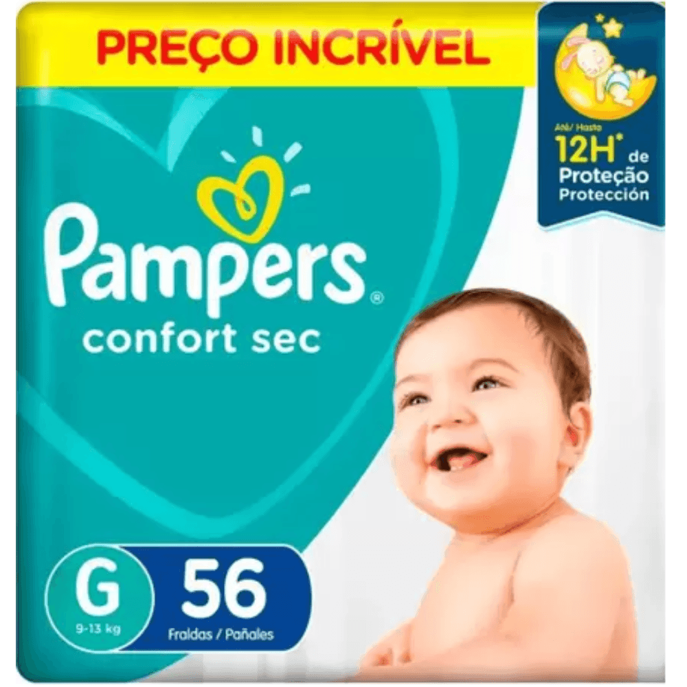 Fralda Pampers Confort Sec Com 56 Unidades G
