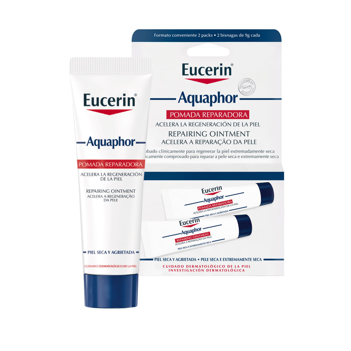 Kit de Pomada Reparadora Eucerin Aquaphor 2 x 9 g