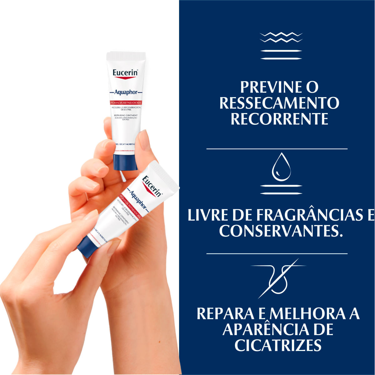 Kit de Pomada Reparadora Eucerin Aquaphor 2 x 9 g