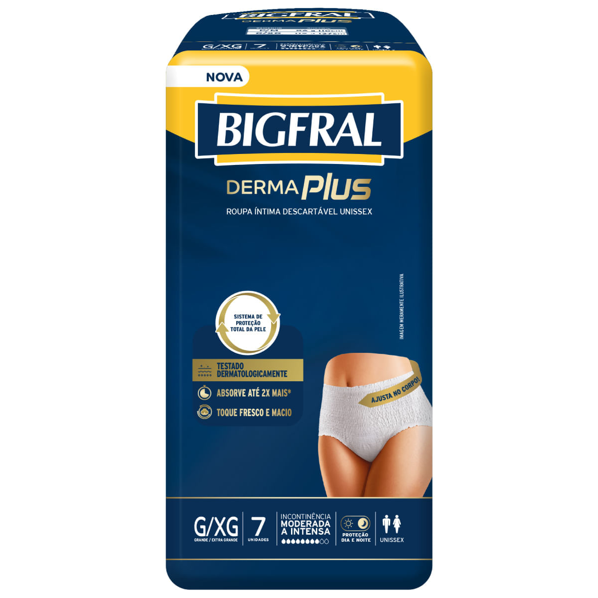 Roupa Íntima Derma Plus Bigfral - Tamanho G/xg - 7 Unidades