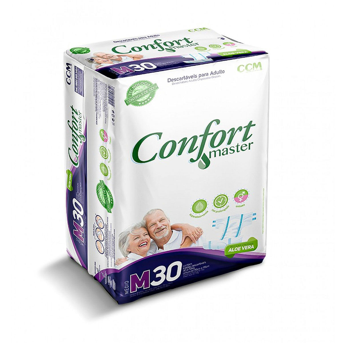 Fralda Geriátrica Confort Master - Tamanho M - Com 30 Unidades
