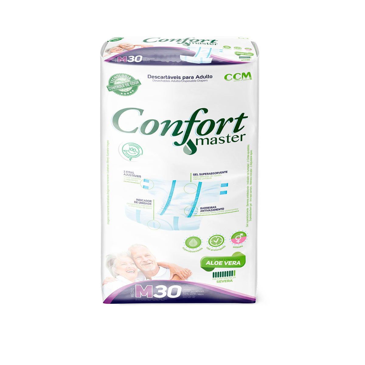 Fralda Geriátrica Confort Master - Tamanho M - Com 30 Unidades