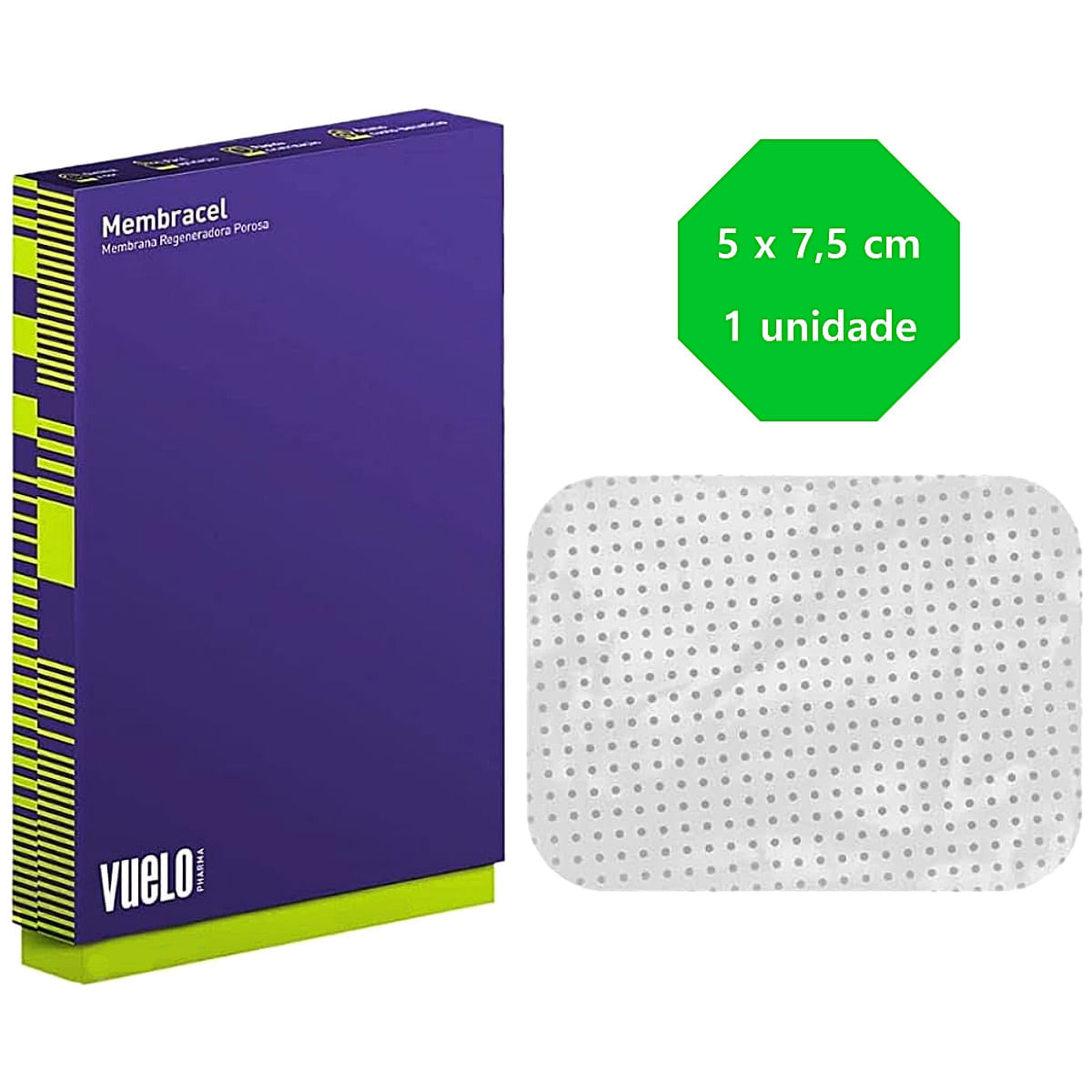 Curativo Membracel Vuelo Pharma - Poros Médios - 5xm x 7,5cm - unidade