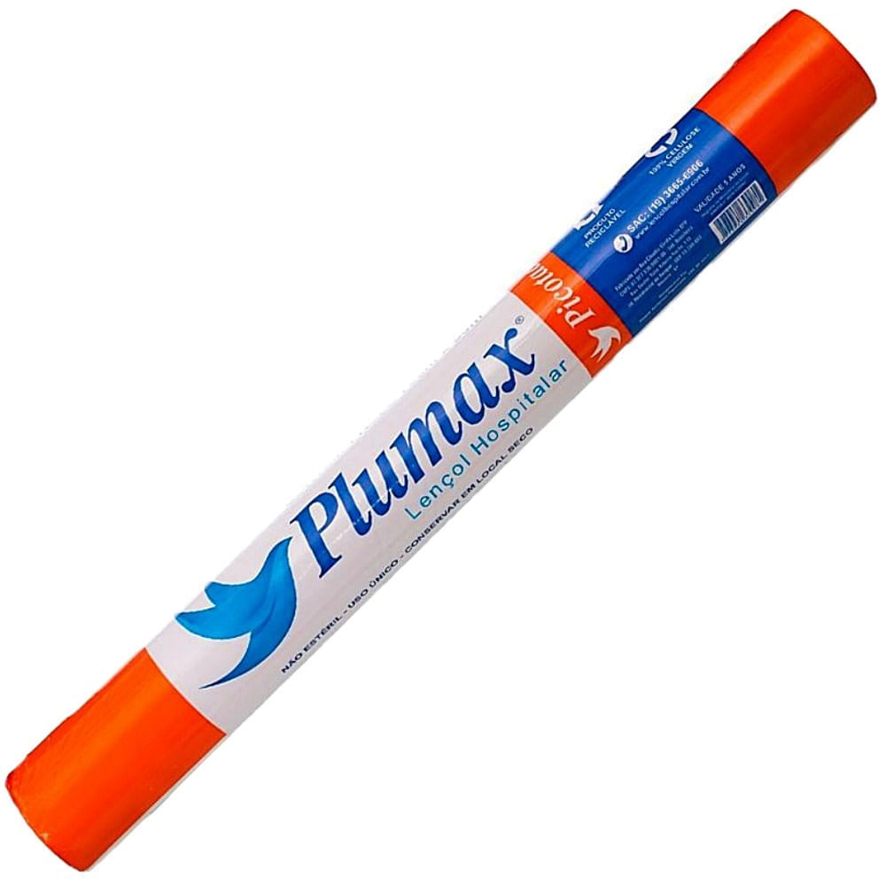 Lençol De Papel Em Rolo Plumax Picotado 50cmx50m - Unidade