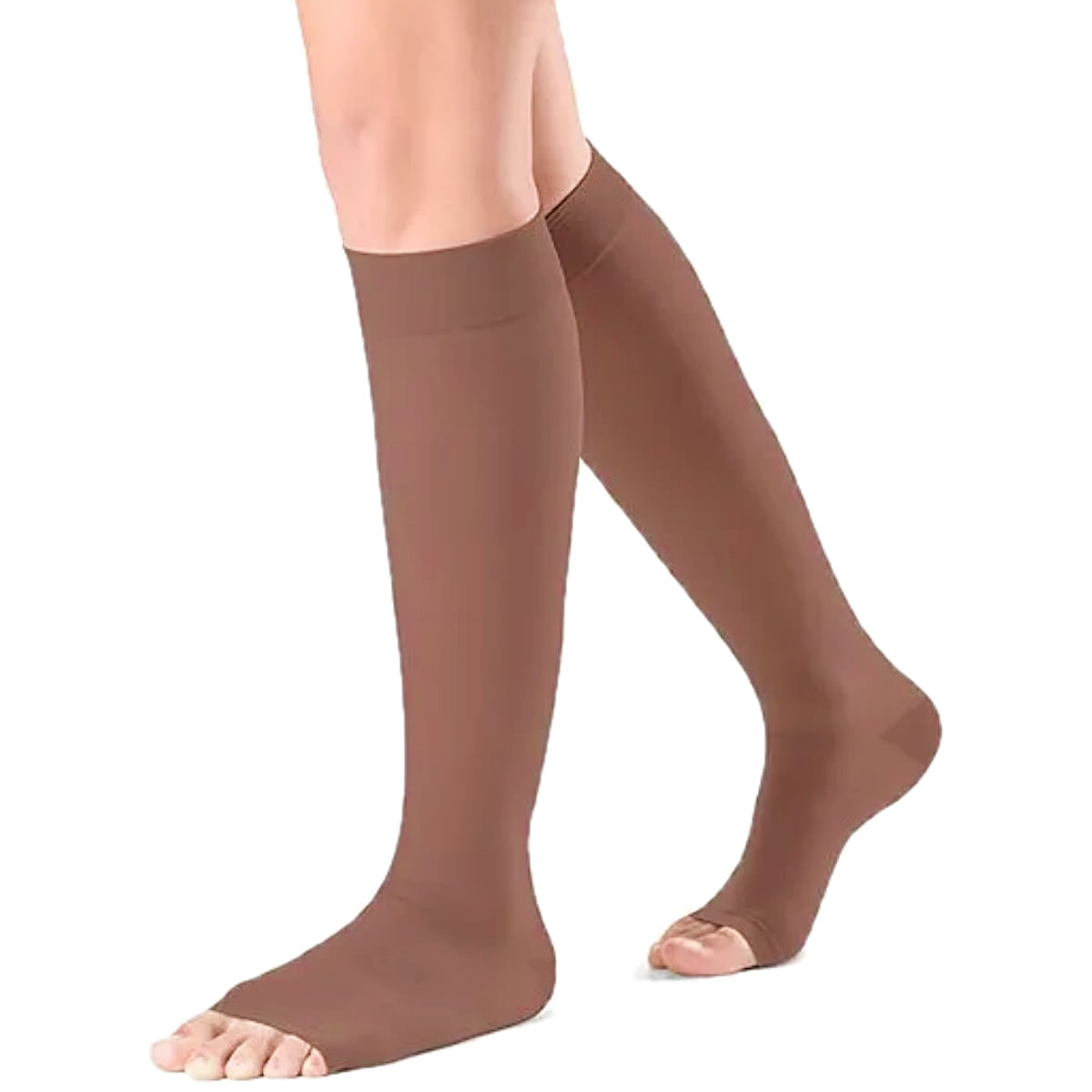 Meia 3/4 Select Comfortpremium 20-30mmhg Chocolate Aberta M2
