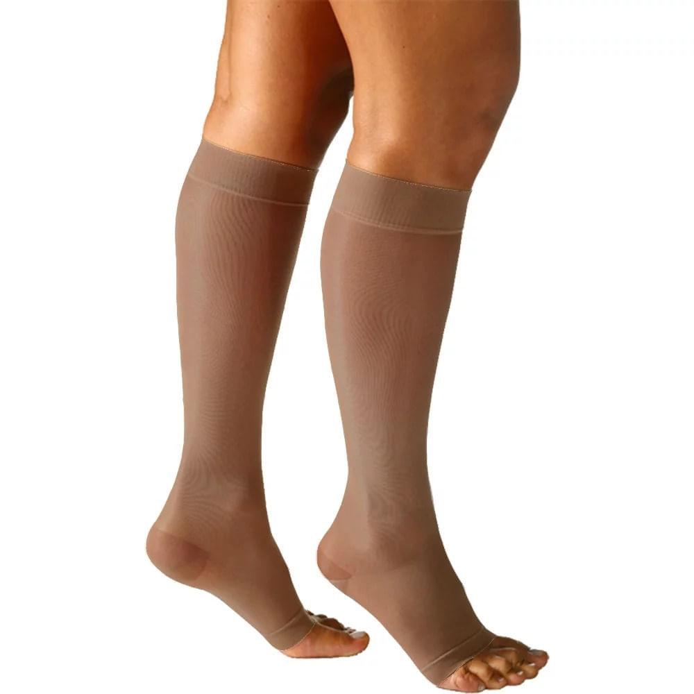 Meia 3/4 Sigvaris Audace 15-20mmHg Natural Escuro Aberta G