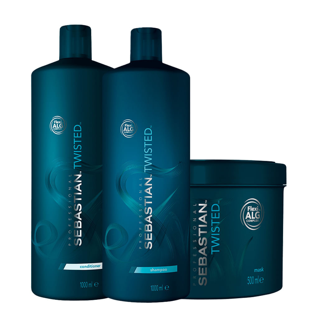 Kit Sebastian Professional Twisted Shampoo 1000ml + Condicionador 1000ml + Máscara 500ml