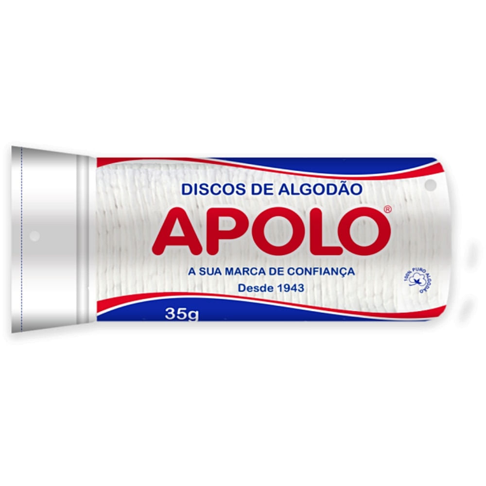 Discos De Algodão Apolo 35g Embalagem Abre Fecha - Unidade