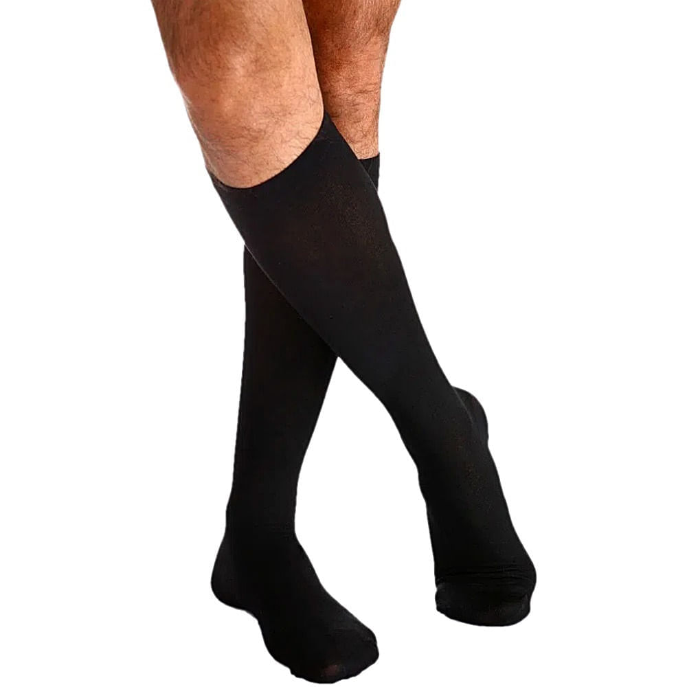 Meia 3/4 Sigvaris Cotton Comfort 20-30mmhg Fechada Preta M3