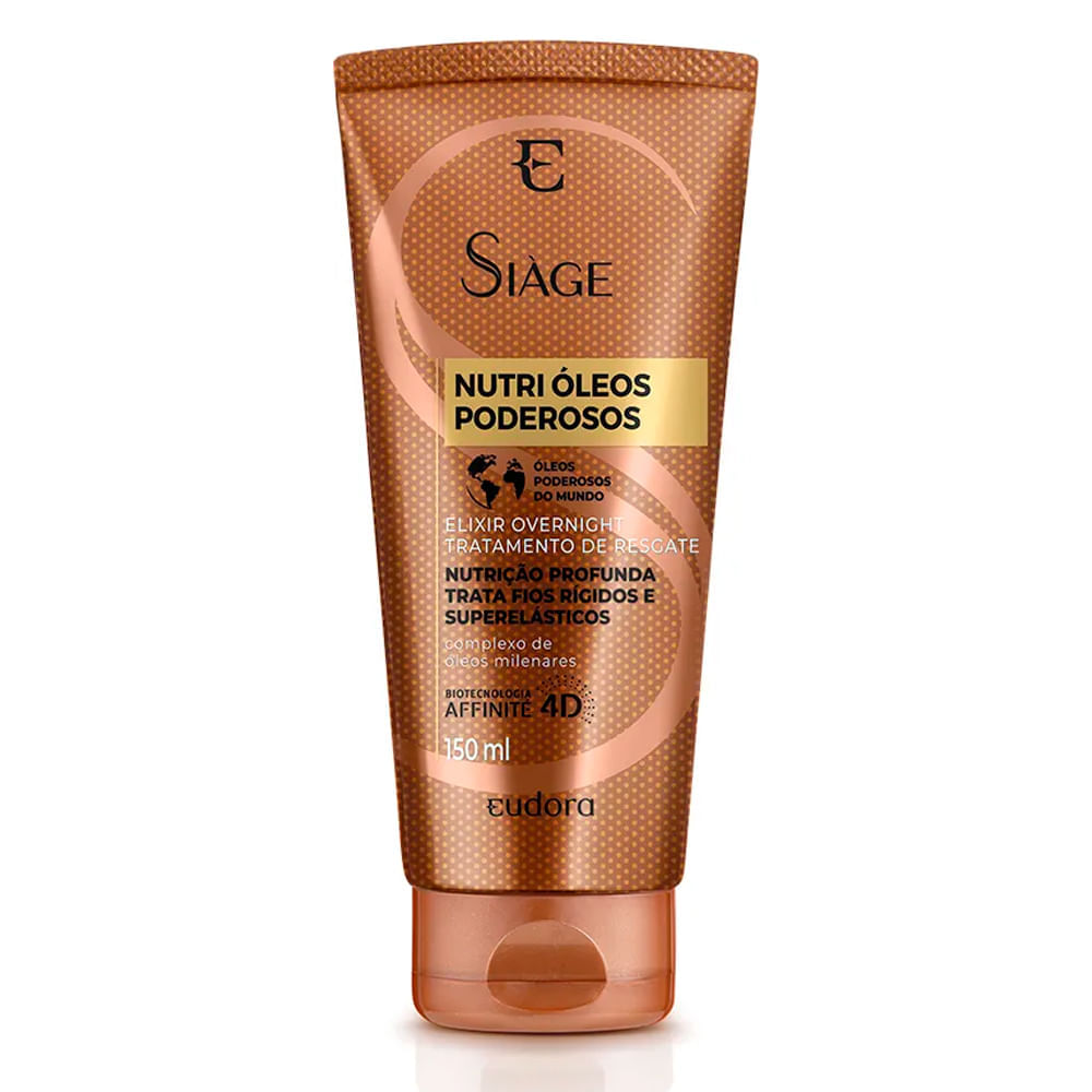 Elixir Capilar Tratamento Overnight Eudora Siage Nutri Óleos Poderosos 150ml