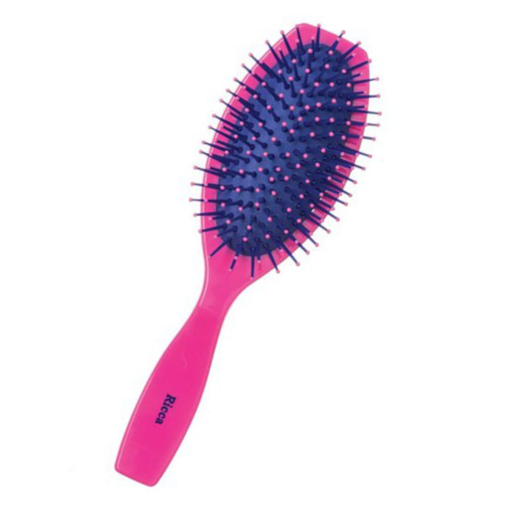 Escova Ricca Pink Oval Almofadada