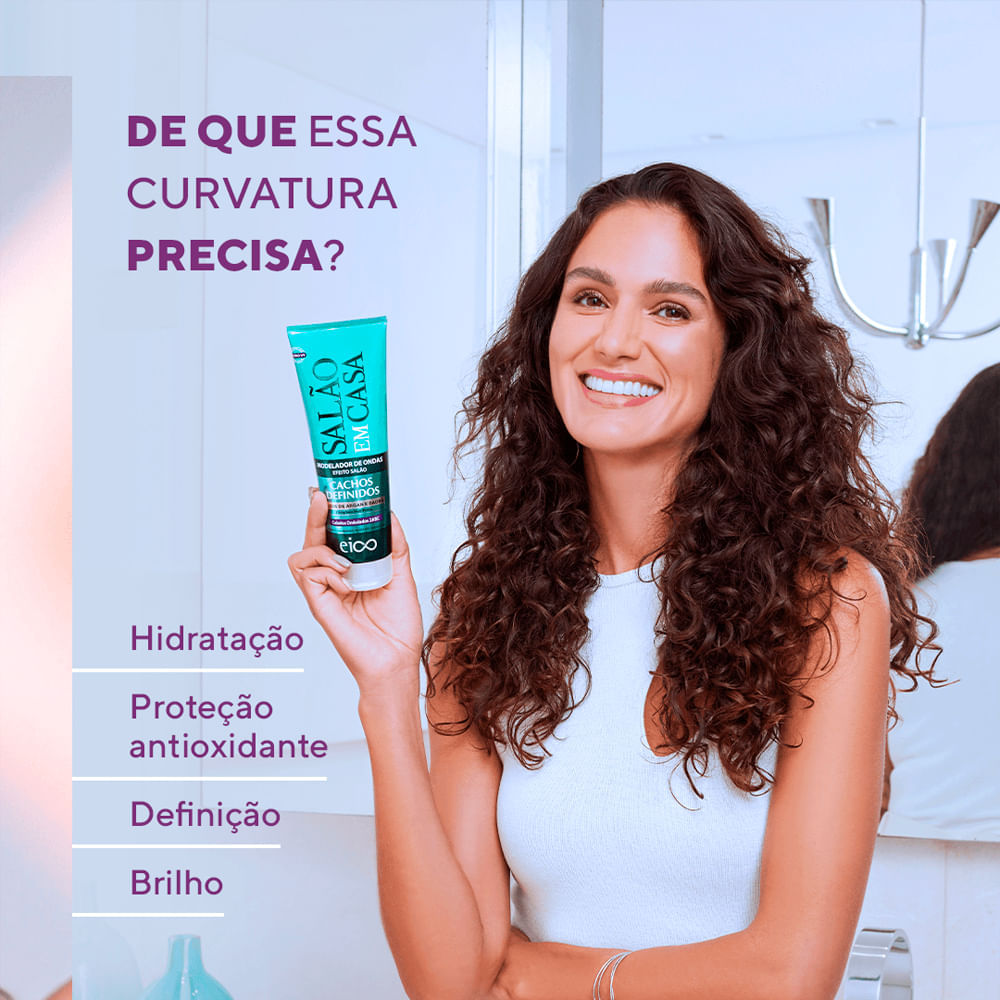 Modelador de Ondas Salão em Casa Cachos Definidos Eico 250ml
