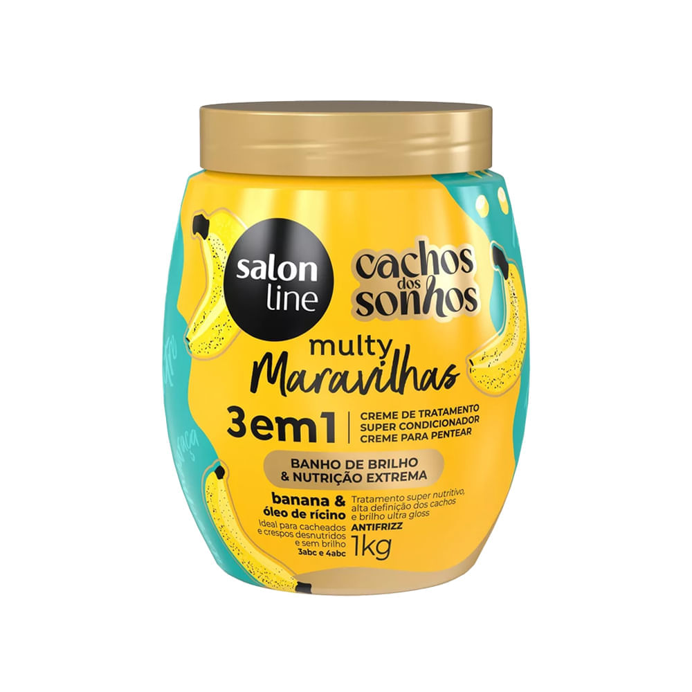 Creme 3 Em 1 Salon Line Cachos Dos Sonhos Multy Maravilhas Banana 1kg