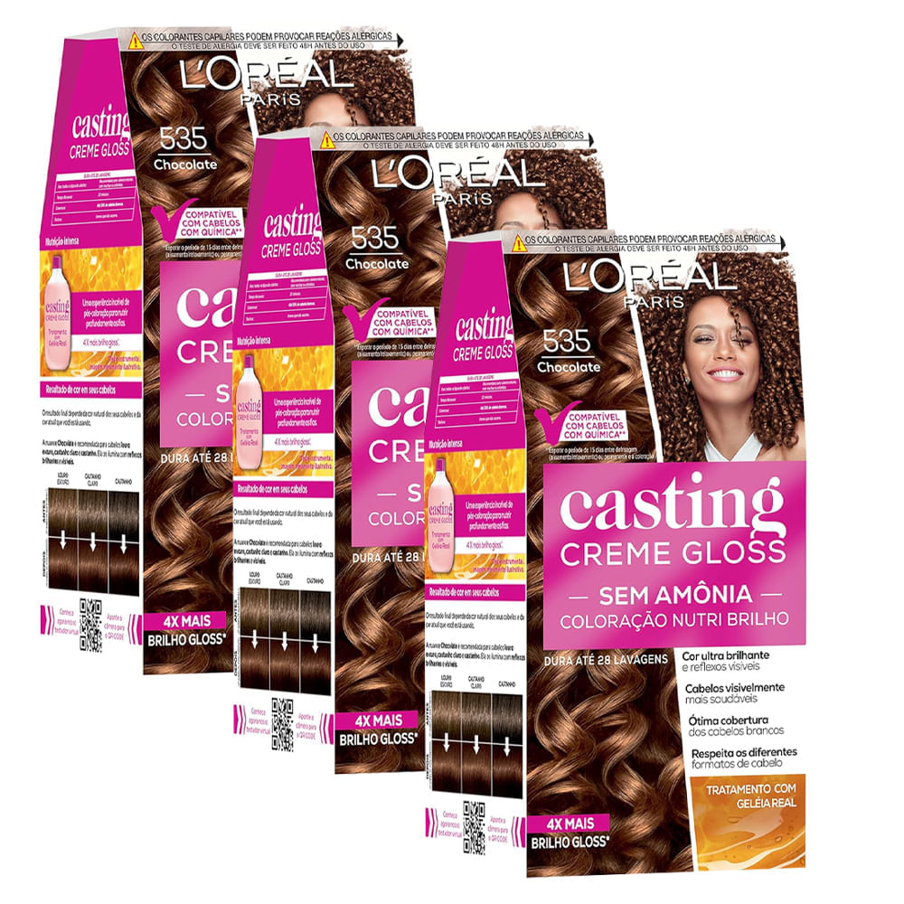 Kit 3 Tinturas Casting Creme Gloss - Chocolate 535