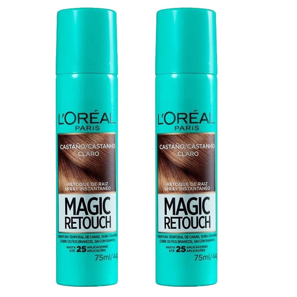 Kit 2 Retoques De Raiz Magic Retouch L'Oréal Castanho Claro