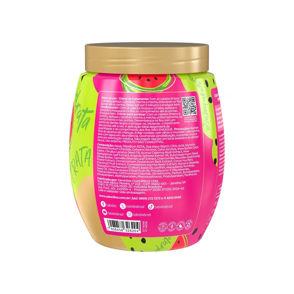 Creme 3 em 1 Salon Line Cachos Dos Sonhos Multy Poderosos Melancia 1kg