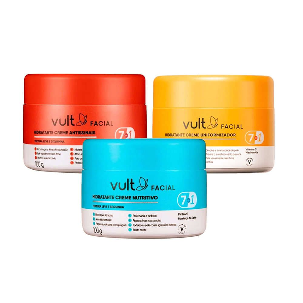 Kit Facial Vult Hidratantes Care - 3 Unidades