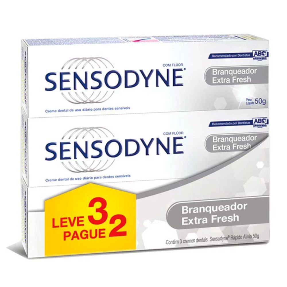 Kit Sensodyne Branqueador Extra Fresh 50g Leve 3 Pague 2