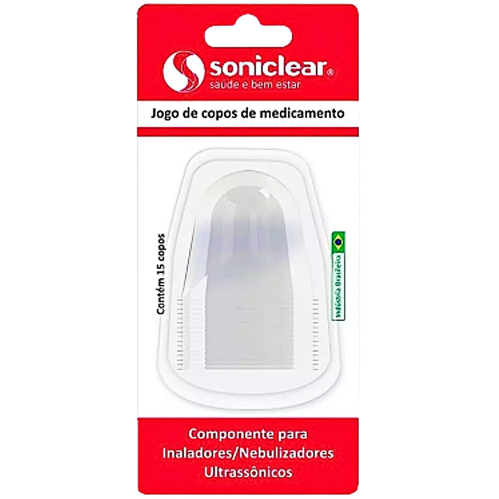 Jogo Copos Medicamento Inalador/nebulizador Soniclear - 15 Unidades