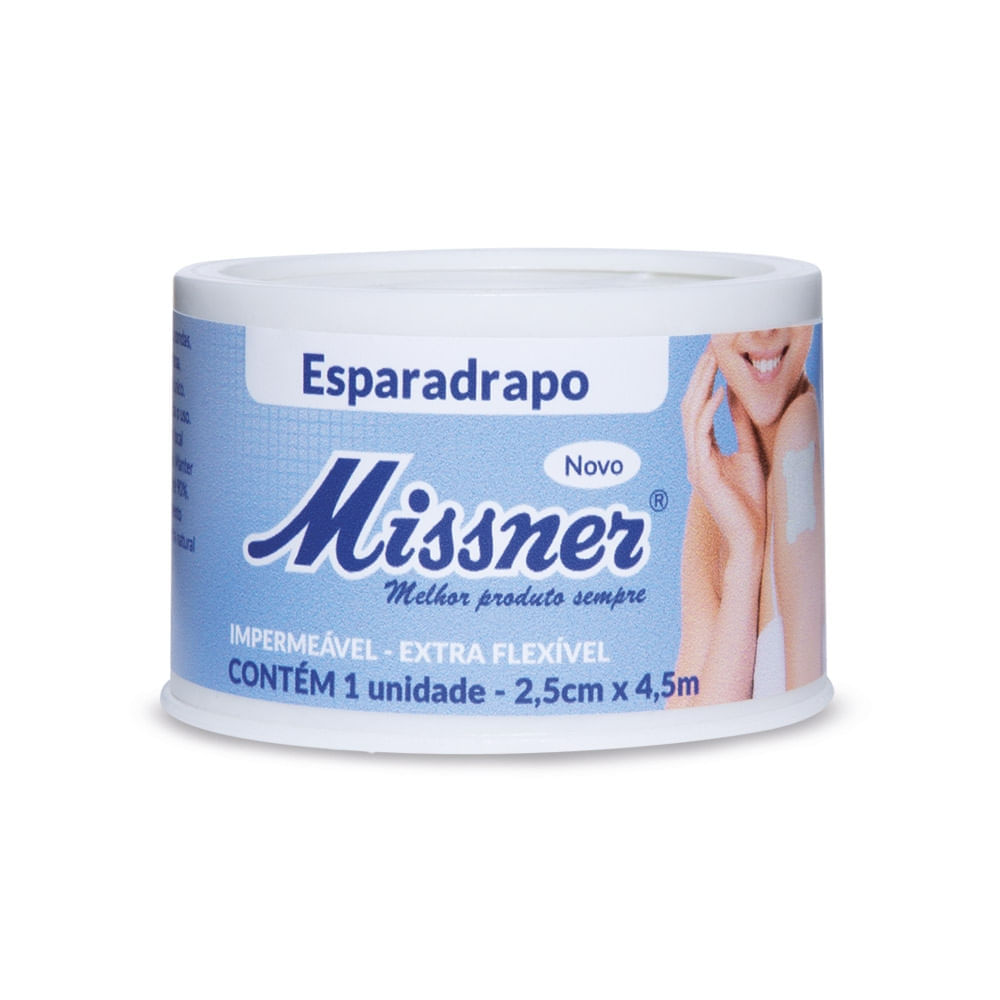 Esparadrapo Impermeável Missner Branco 2.5cmx4.5m - Unidade