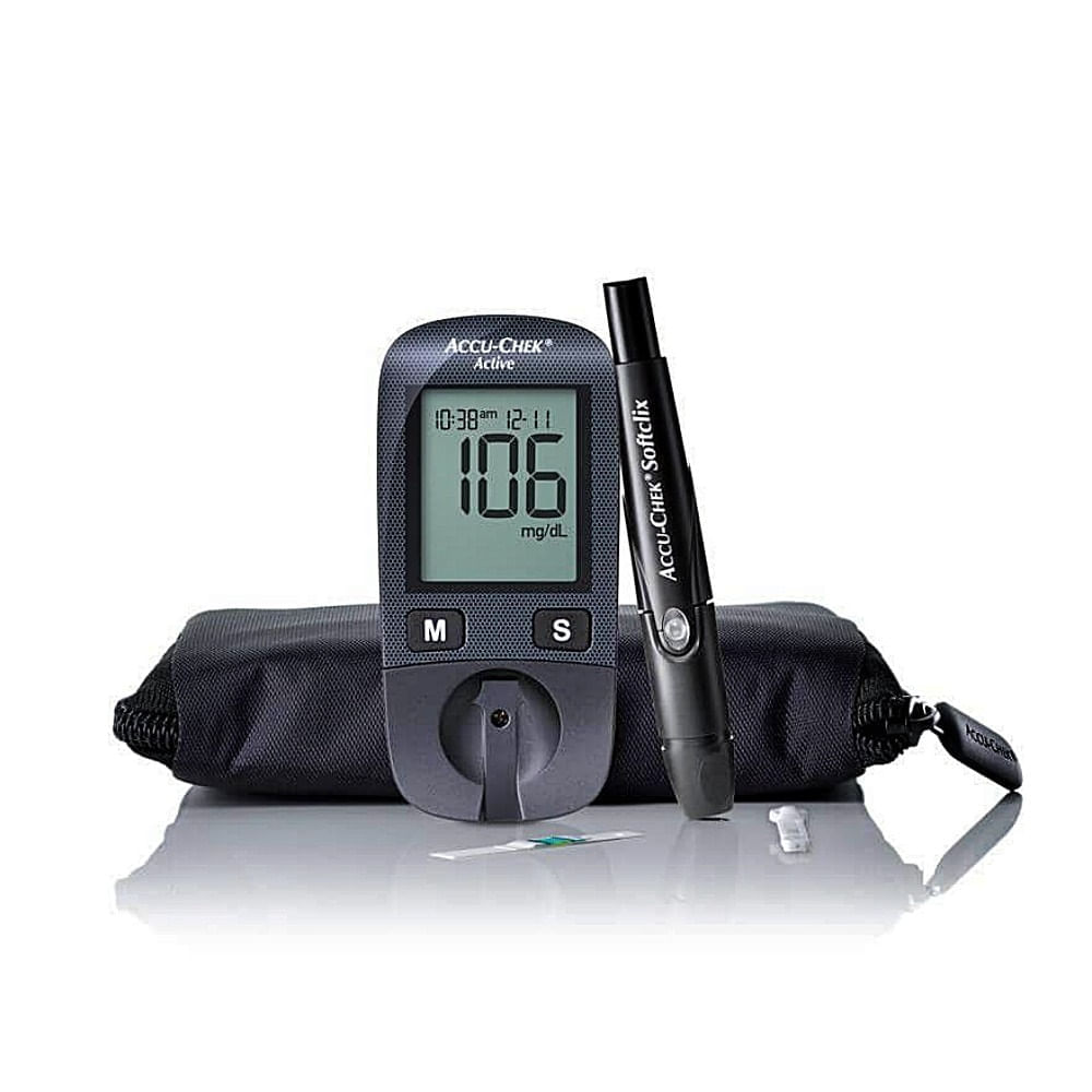 Kit Medidor De Glicemia Accu-chek Active Roche - Com 10 Tiras Reagentes
