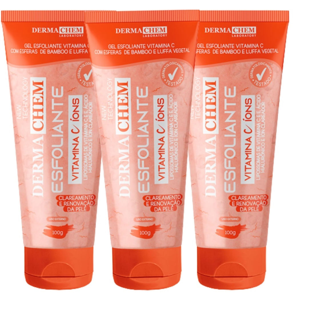 Kit Gel Esfoliante Vitamina C  Dermachem 100g 3 Unidades