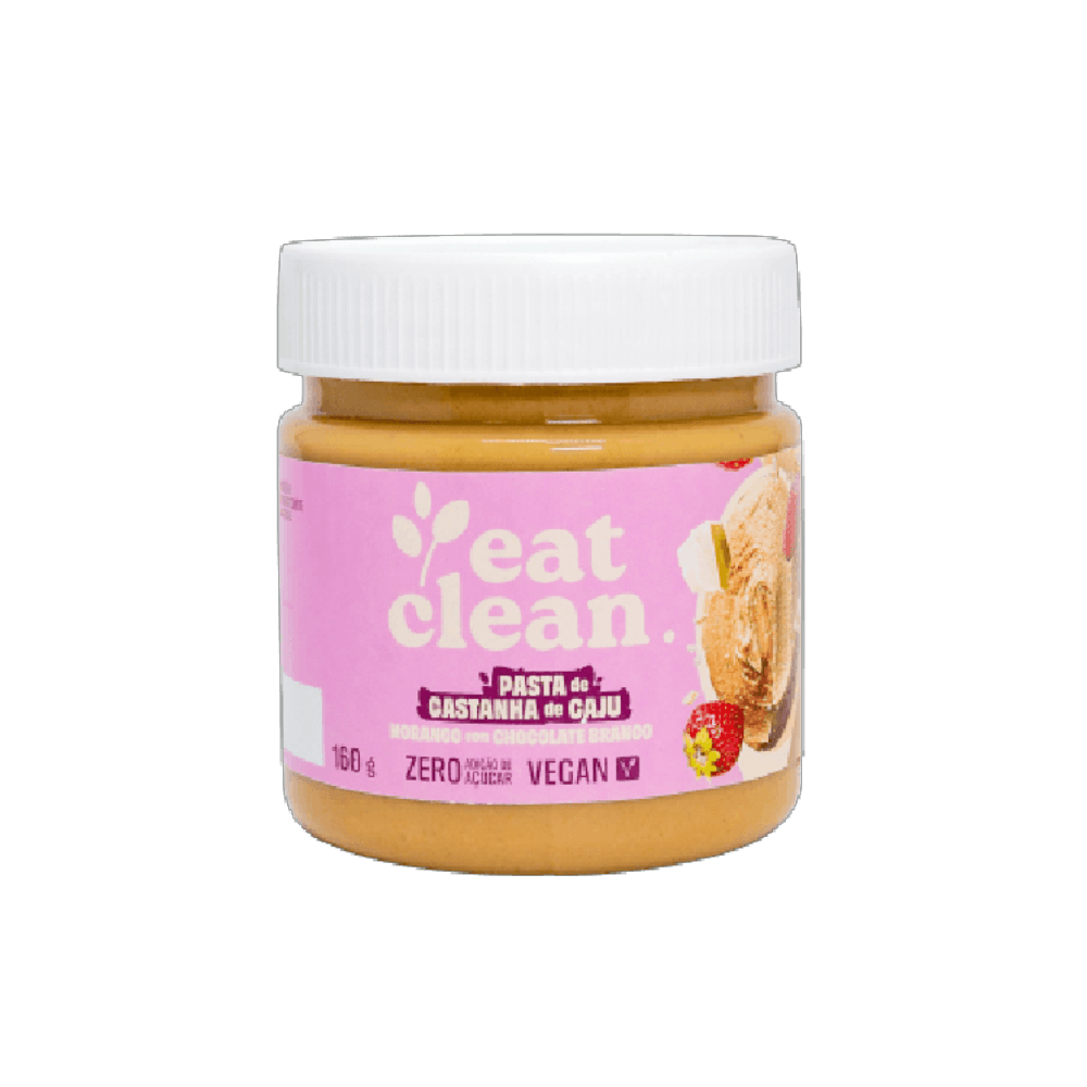 Pasta De Castanha De Caju Morango Com Chocolate Branco - Pote 160g