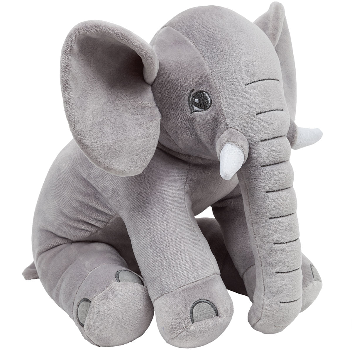 Ursinho De Pelúcia Elefantinho Cinza 30 cm - Buba Baby