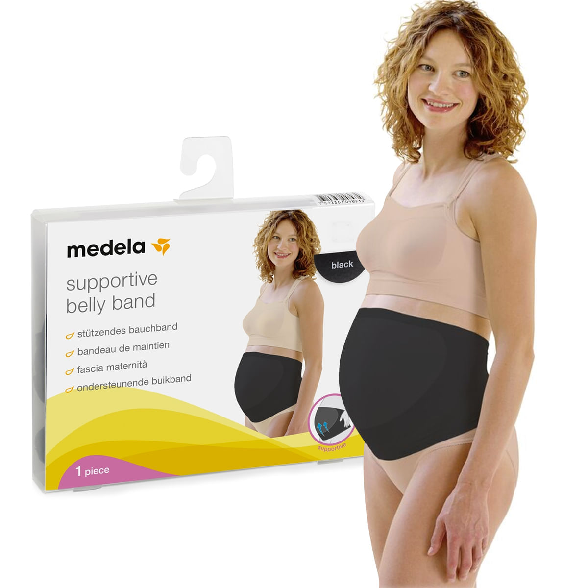 Faixa de Sustentação Gestantes Sem Costura Belly Band Medela - Preto - G/L G/L Preto