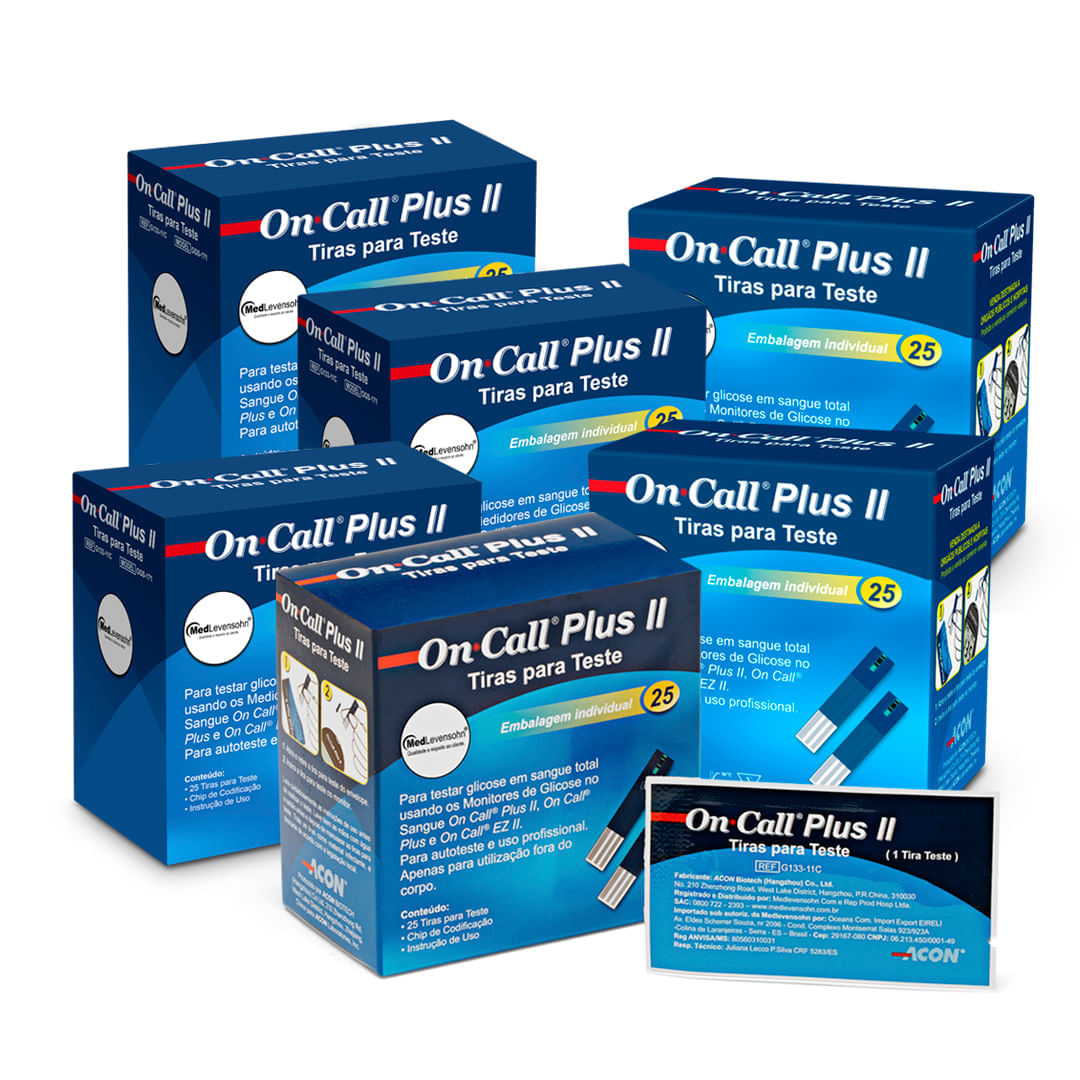 150 Tiras De Glicose Individuais On Call Plus Ii