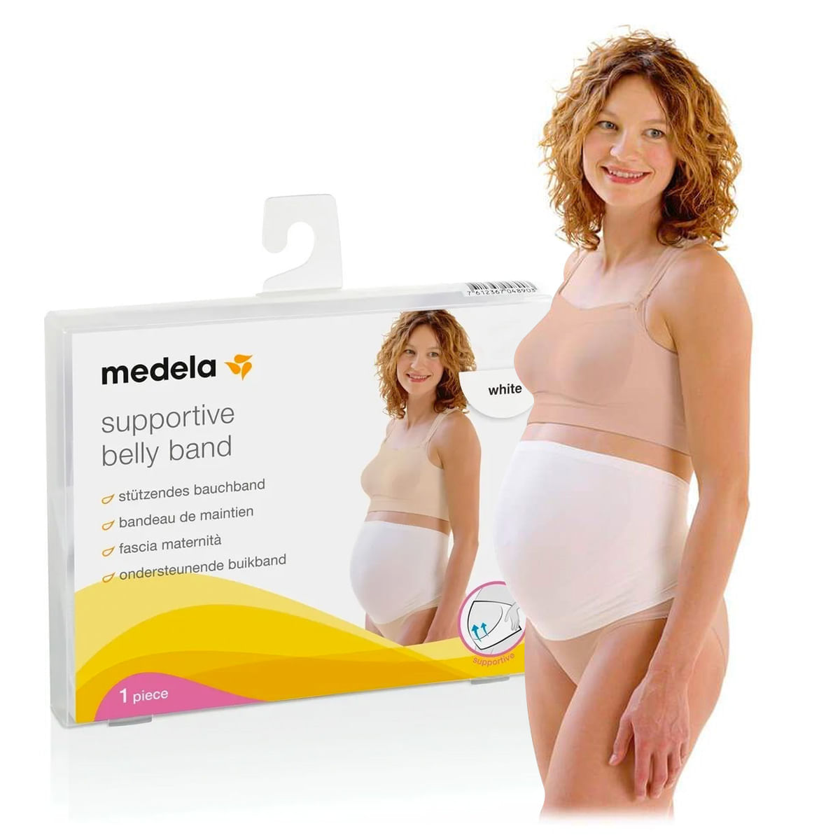 Faixa De Sustentação Gestantes Sem Costura Belly Band Medela - Branco - P/s P/s Branco